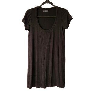 Michael Lauren Black Stretch Jersey Knit Shift Dress Minimalist T-Shirt Dress S